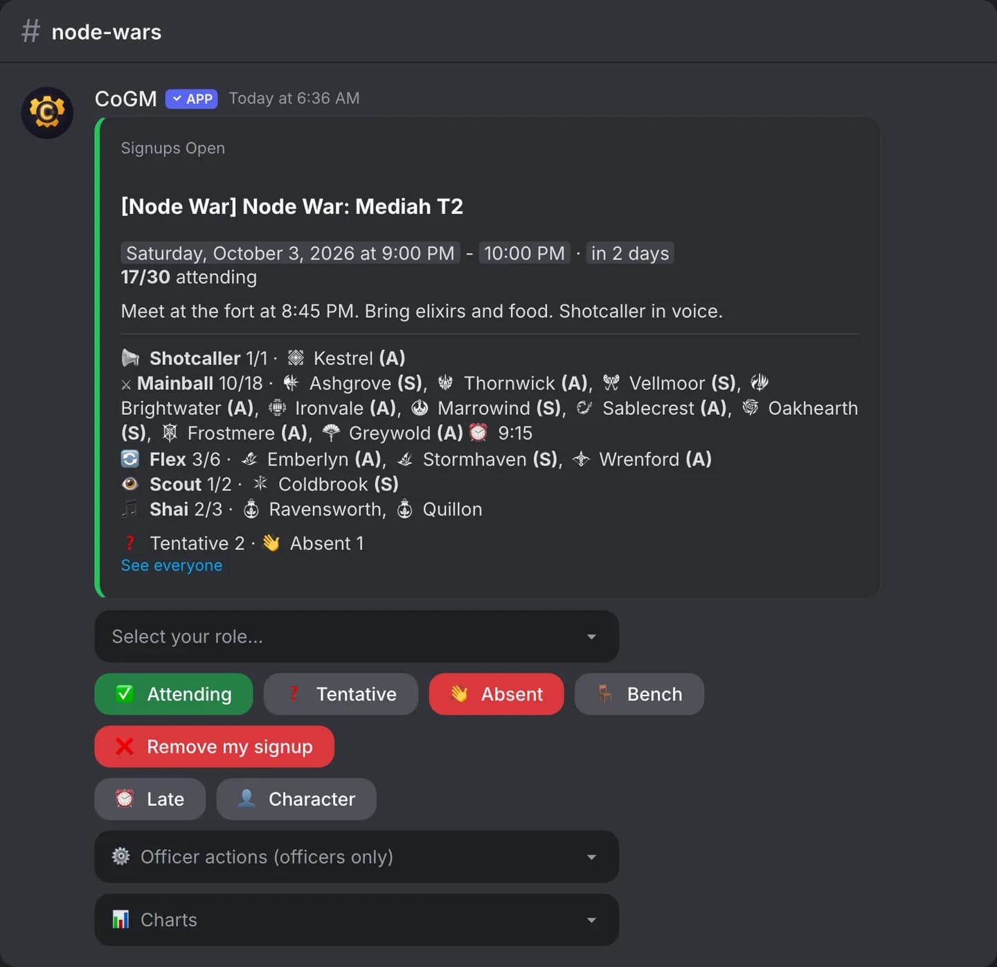 The same signup post in the simplified card style